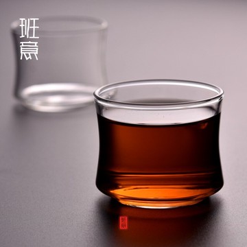 玻璃小茶杯 耐熱加厚60ML高透明小品杯功夫品杯茶具禪意竹節杯1入