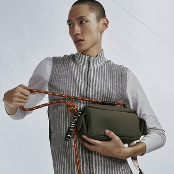 Utility bag 野營綠工裝包 & 橄欖混橘繩索背帶組合