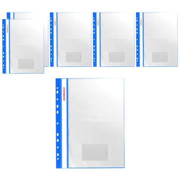 DaTaBanK 三田文具 A4 11孔輕便軟質資料簿 附名片袋 商業資料簿-藍  1入  6本