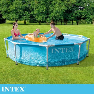 台灣現貨【INTEX】海濱圓形框架游泳池 305*76cm(4485L)適用6歲+ 15110170(28206NP)