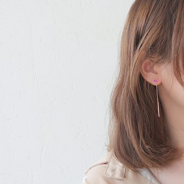 簡約小愛心流蘇耳環長款氣質耳骨釘網紅無耳洞耳夾耳釘小巧耳墜女