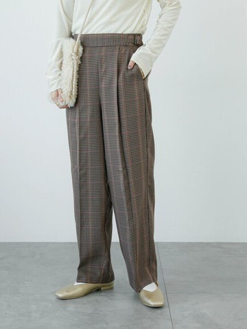 經典格紋鬆緊腰設計長褲(FD34L0F0380) - Lugnoncure