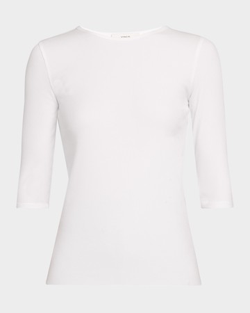 Elbow-Sleeve Crewneck Tee