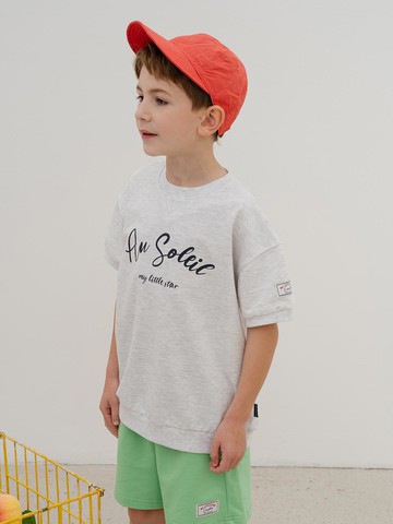Cotton Clean-Cut Sweatshirt [Grey]