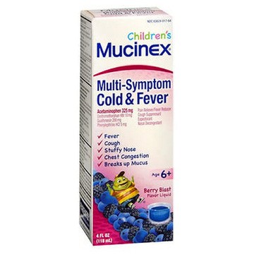 Mucinex Childrens MultiSymptom Cold And Fever Liquid Berry Blast 4 oz by Mucinex