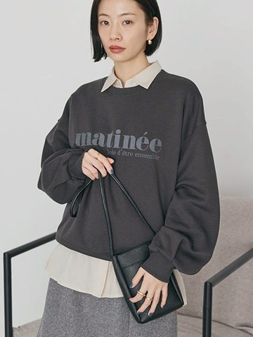 品牌標識休閒圓領落肩上衣(0H000981900) - AMERICAN HOLIC