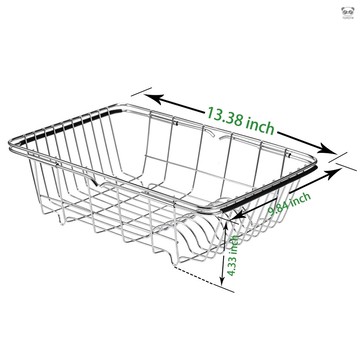 不鏽鋼洗菜盆 伸縮水槽瀝水籃 果蔬籃 碗碟架 盤碟架