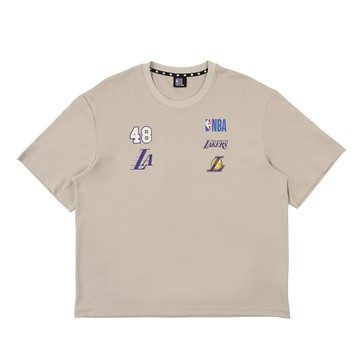 NBA 華夫格 小圖印花 短袖上衣 湖人隊 3625107231