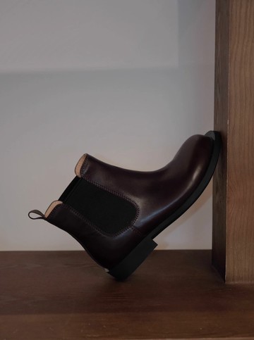 雅痞感 香蕉型切爾西短靴 手工製