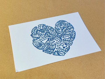 自訂形狀Lechi品手繪賀卡