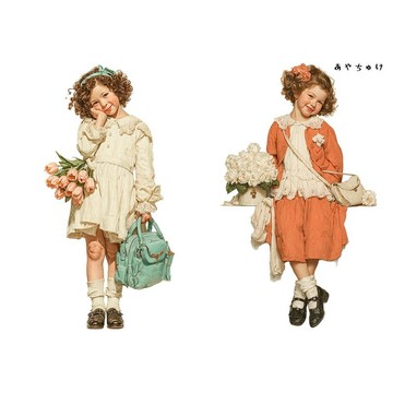 【4 月新品 1】08-121-0227 人物貼紙 春日復古
