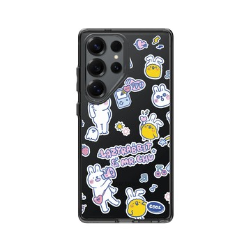 Galaxy S25 Ultra Clear 酷墨灰 - 懶散兔與啾先生 Lazy Rabbit and Mr.Chu - Y2K
