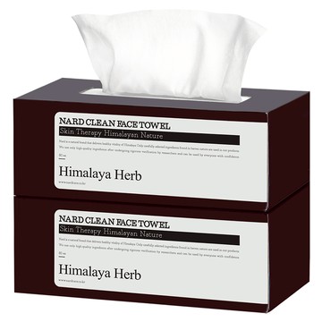 NARD喜馬拉雅草本潔面巾 Skin Therapy自然 80張抽取式洗臉巾  白色  2盒