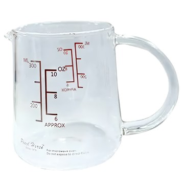 Pearl Horse 寶馬 玻璃刻度拉花杯 300cc  透明  1個