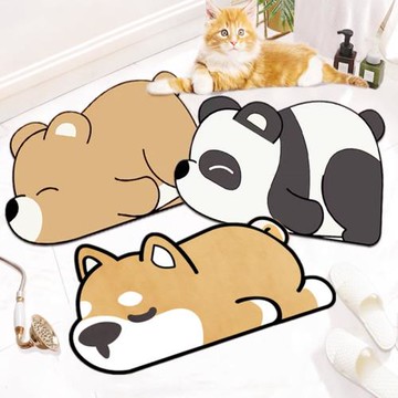 熊貓浴室門口吸水地墊軟硅藻泥網紅卡通衛生間防滑黑科技廁所門墊