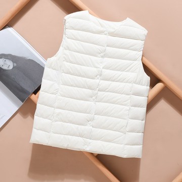 ParrotFashion2025新款輕薄羽絨外套女無領大尺碼保暖無袖背心