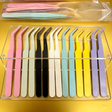 拼豆工具手工diy貼紙鑷子假睫毛夾子馬卡龍彩色全噴頓頭精密鑷子