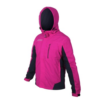 firestar 女拆帽防風外套-防潑水 保暖 上衣 連帽外套 桃紅灰