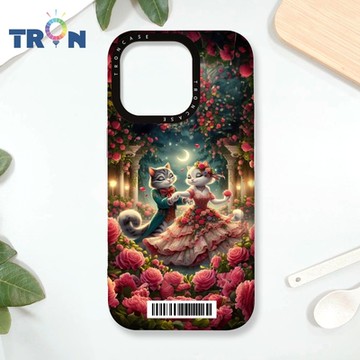 TRON IPHONE 16 PRO 月光下玫瑰庭園跳舞的貓咪 防摔 MAGSAFE 磁吸 太空載具殼 透白 手機殼