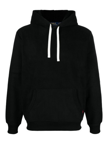 Polo Ralph Lauren - embroidered-logo fleece hoodie - men - Recycled Polyester/Cotton - XS - Black