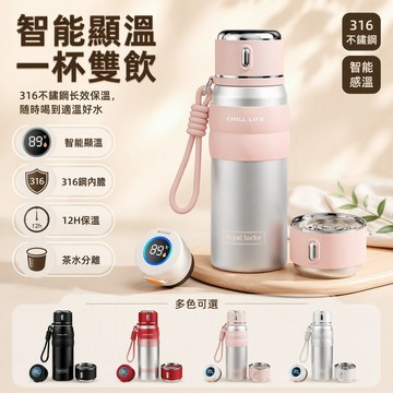 【🚚台灣出貨】 智能顯溫保溫杯 316不鏽鋼水壺 450ml大容量水杯 550ml便攜茶杯 學生辦公室飲用杯