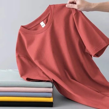 純色五分袖T恤  上衣 T恤 打底衫 夏季男士短袖T恤潮流百搭純色五分袖寬鬆上衣男半袖男士短袖衣服韓版上衣