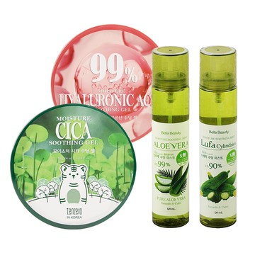 Bella Beauty 韓國蘆薈/絲瓜保濕噴霧120ml+TENZERO舒緩凝膠300ml