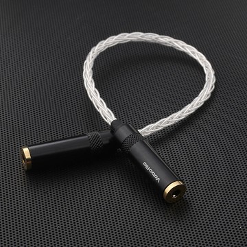 【好康免運】鍍銀芯 3.5mm母對母音頻對接線加長延長線4節雙母頭3.5轉接 音頻線