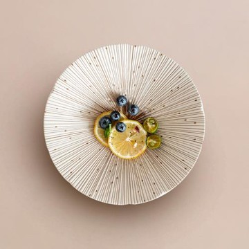 千段十草日式牛排西餐盤美濃燒深盤菜盤日本進口陶瓷餐具意面盤