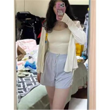 趙露思同款焦家涼皮速干褲涼感防曬拼色休閑褲高腰顯瘦運動短褲女