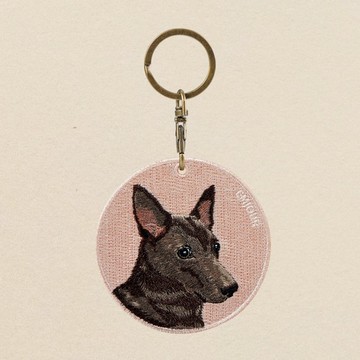 EMJOUR 雙面刺繡吊飾 - 臺灣犬 (土狗) | 仿真刺繡