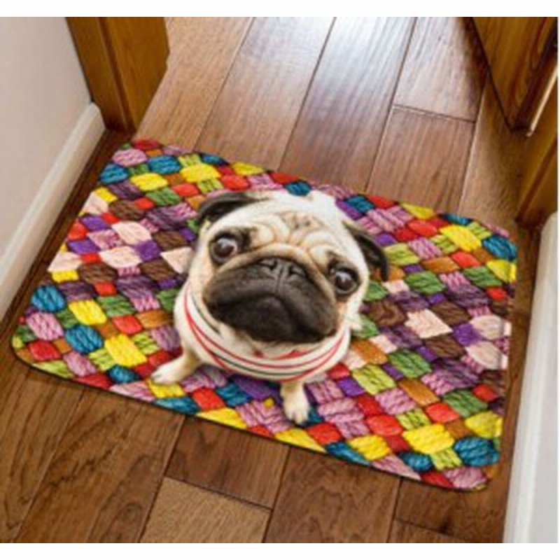 玄関マット 見上げるわんこ ワンちゃん 立体的な犬 3d風 パグ Aタイプ 通販 Lineポイント最大1 0 Get Lineショッピング