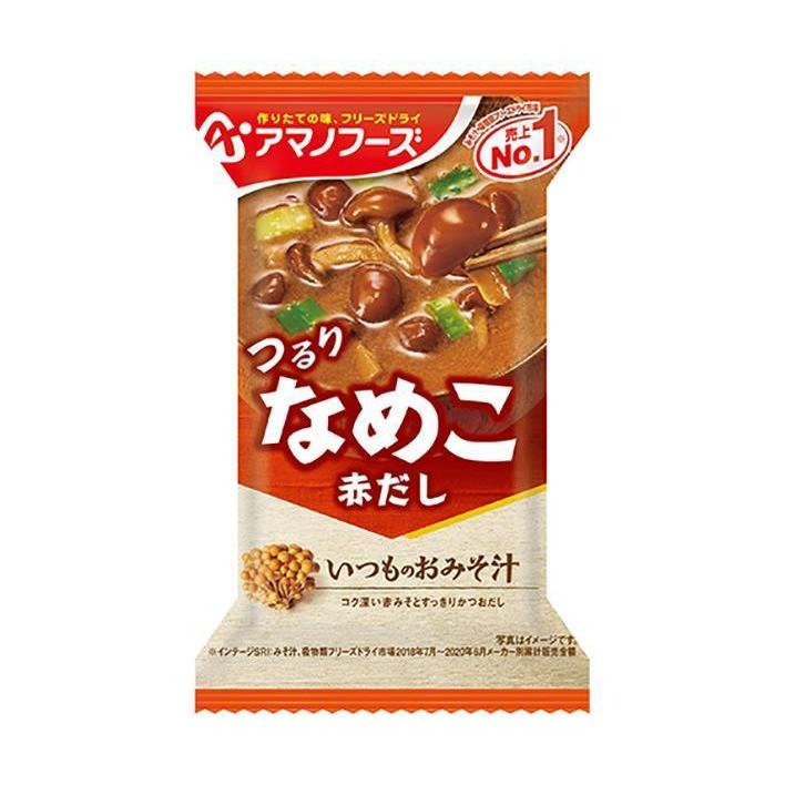 アマノフーズ フリーズドライ いつものおみそ汁 なめこ(赤だし) 10食×6箱入×(2ケース)｜ 送料無料