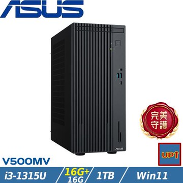 (規格升級)ASUS華碩 V500 Mini Tower 商用桌機 i3-1315U/32G/1TB SSD/H-V500MV-31315U070W