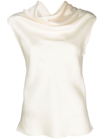 Philosophy Di Lorenzo Serafini - satin mock-neck blouse - women - Polyester - 38 - Neutrals