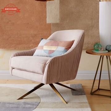 單人沙發椅 后現代簡約個性輕奢高背椅陽臺書房單椅布藝休閑椅子