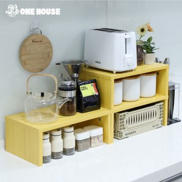 【ONE HOUSE】阿姆斯ㄇ型桌上螢幕增高置物架 收納架_2入 (電腦架/置物架/桌上架/鍵盤架/收納架/螢幕增高架/桌上置物架/螢幕架)