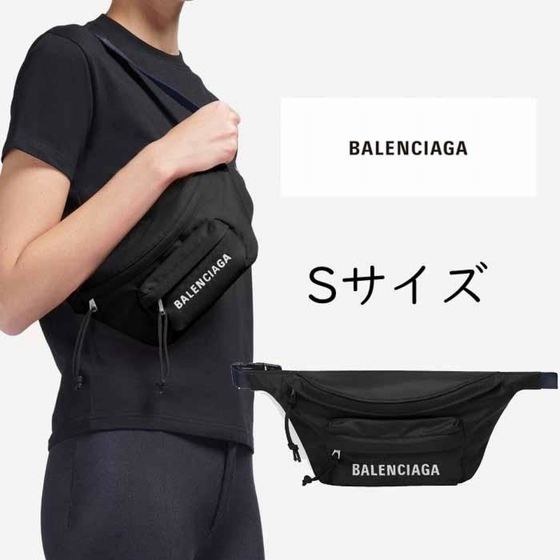 バレンシアガ BALENCIAGA Wheel ウエストポーチ ベルトバッグ ブラック
