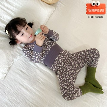 【護肚無骨】兒童內衣套裝 秋衣秋褲 嬰兒睡衣 寶寶睡衣 嬰幼兒內衣 純棉A類 高腰護肚 無骨縫製 秋冬加厚 男童女童通用