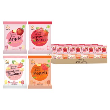 Wel-B 天然鮮果凍乾 蘋果 草莓 草莓和香蕉 桃子 無油  672g  1組