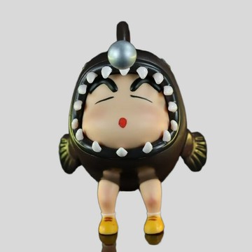 蠟筆小新鯊魚小新擺件 鮟鱇魚小新Q版周邊動漫二次元模型