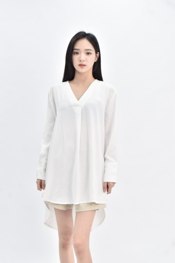 (L) meier q 白色長袖上衣