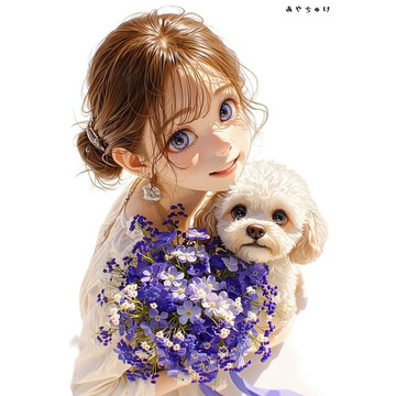 【4 月新品 3】07-120-0040 人物貼紙 春日女孩與動物