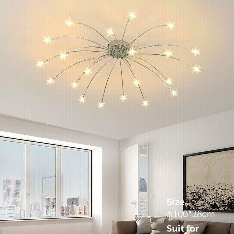 白 フリル付 流れ星 シーリングライト シャンデリア 豪華 華麗