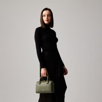 【BRAUN BUFFEL 德國小金牛】台灣總代理 依雅娜-A 大波士頓包-海藻綠/BF872-36-SP