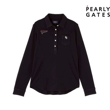 【ṔEARLY GATES】女款藏青色薄手設計保暖舒適雙面柔軟長袖POLO衫 JLW21002