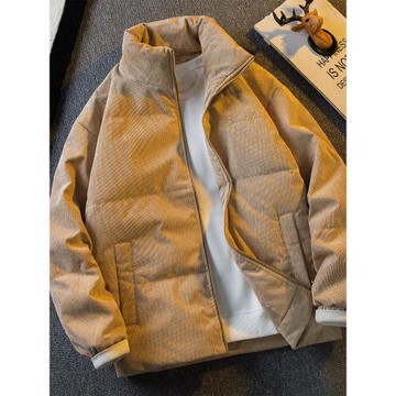 高端羽絨服男士秋冬季輕薄白鴨絨保暖夾克美式立領燈芯絨棉服外套