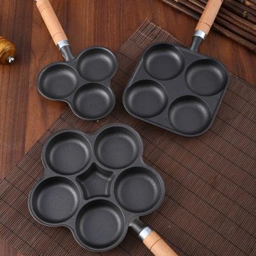 新款鍋鑄鐵四孔蛋餃鍋加深雞蛋漢堡機模具早餐不沾平底鍋煎蛋神器