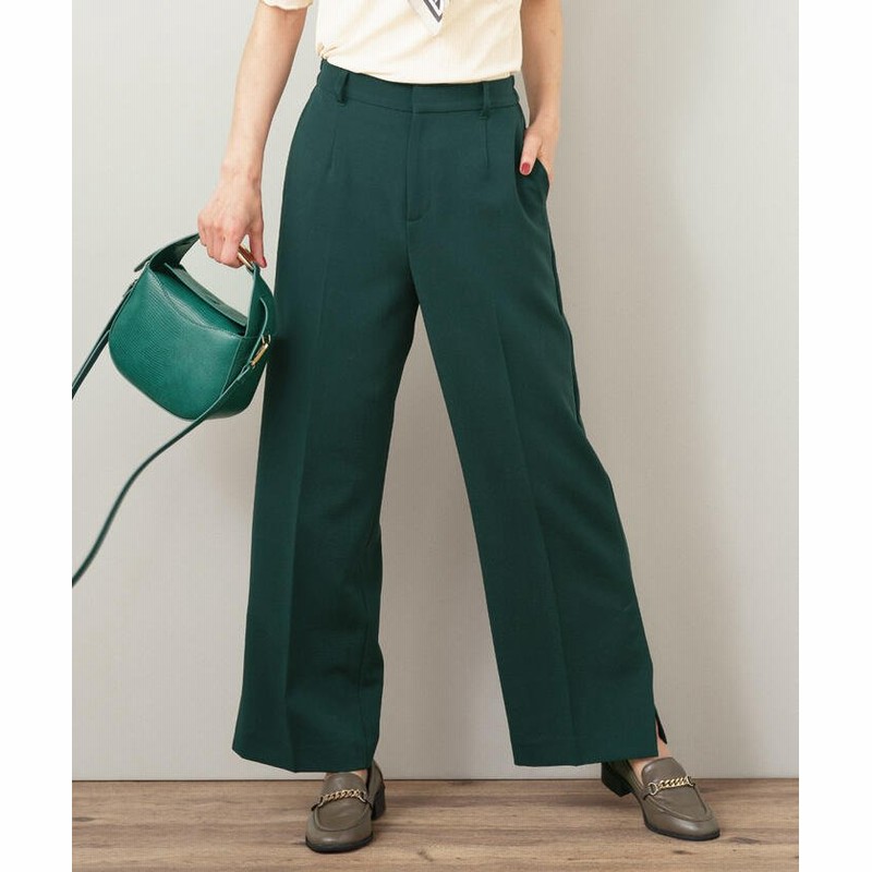 サイドベンツ ワイドパンツ レディース グリーン 通販 Lineポイント最大get Lineショッピング