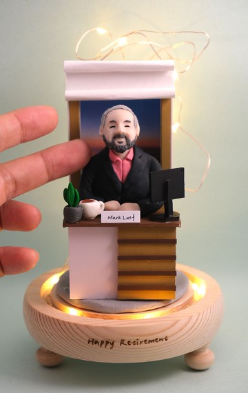 榮休記念小禮品,可客製名字.提供相片客製人物造型(辦公室造型)